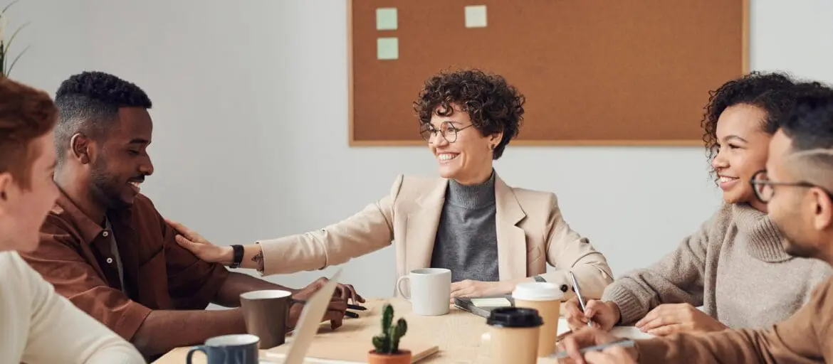 Female Leader saying thank you to an employee